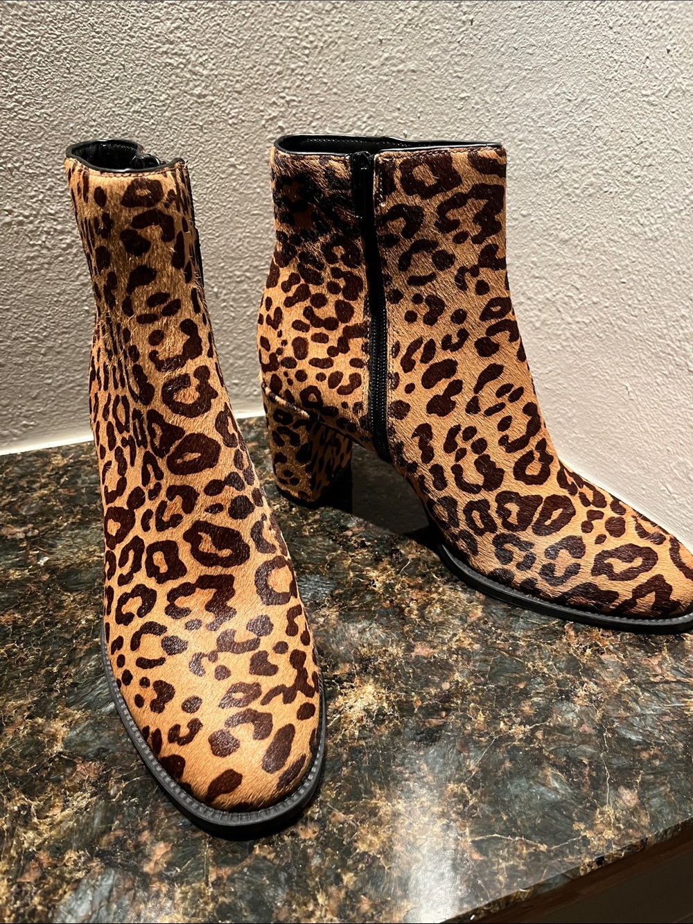 Steve Madden Leopard Print Ankle Boots in Tan and Brown